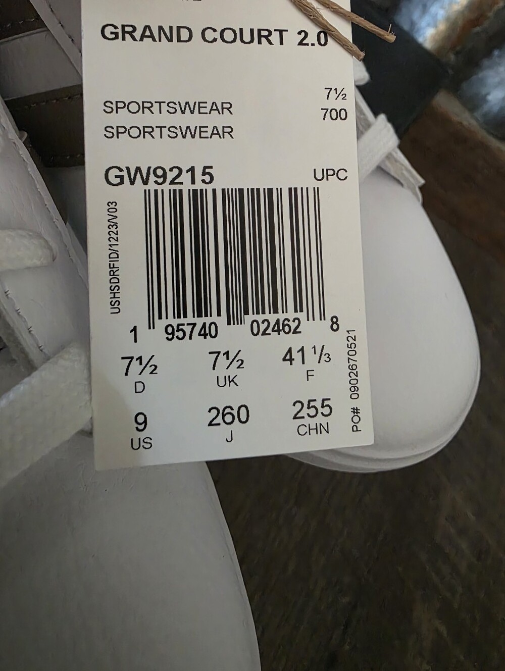 Adidas Grand Court 2.0 Cloudfoam White/Cyber Metallic Size 9 Womens - Picture 5 of 8